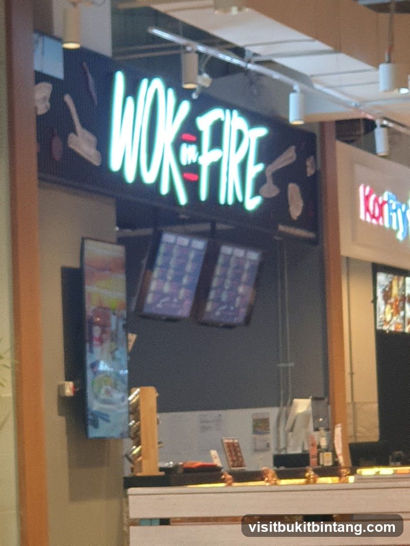 Wok in Fire Restaurant Counter