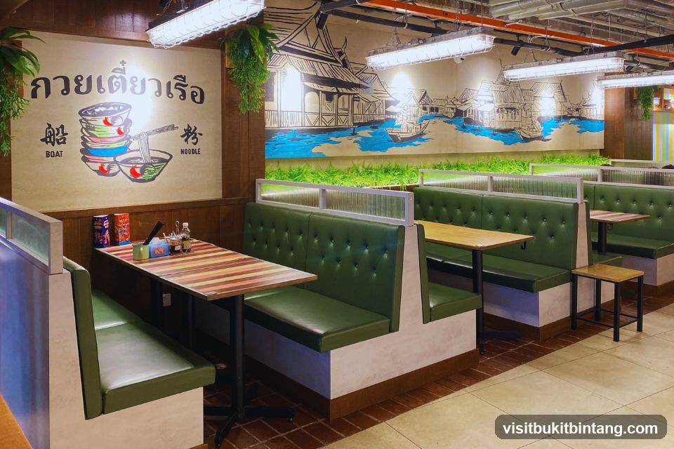 Restaurant Interior with Booth Seating