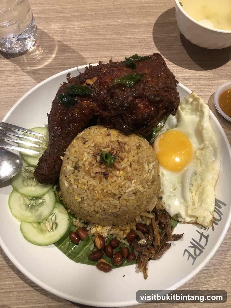 Nasi Lemak with Fried Chicken