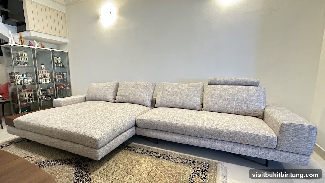 Sectional Sofa and Display Cabinets