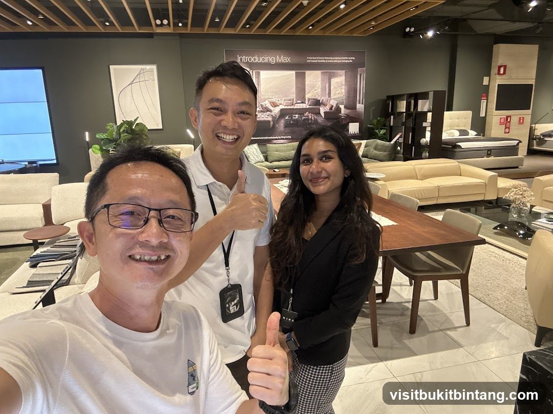People in a furniture showroom