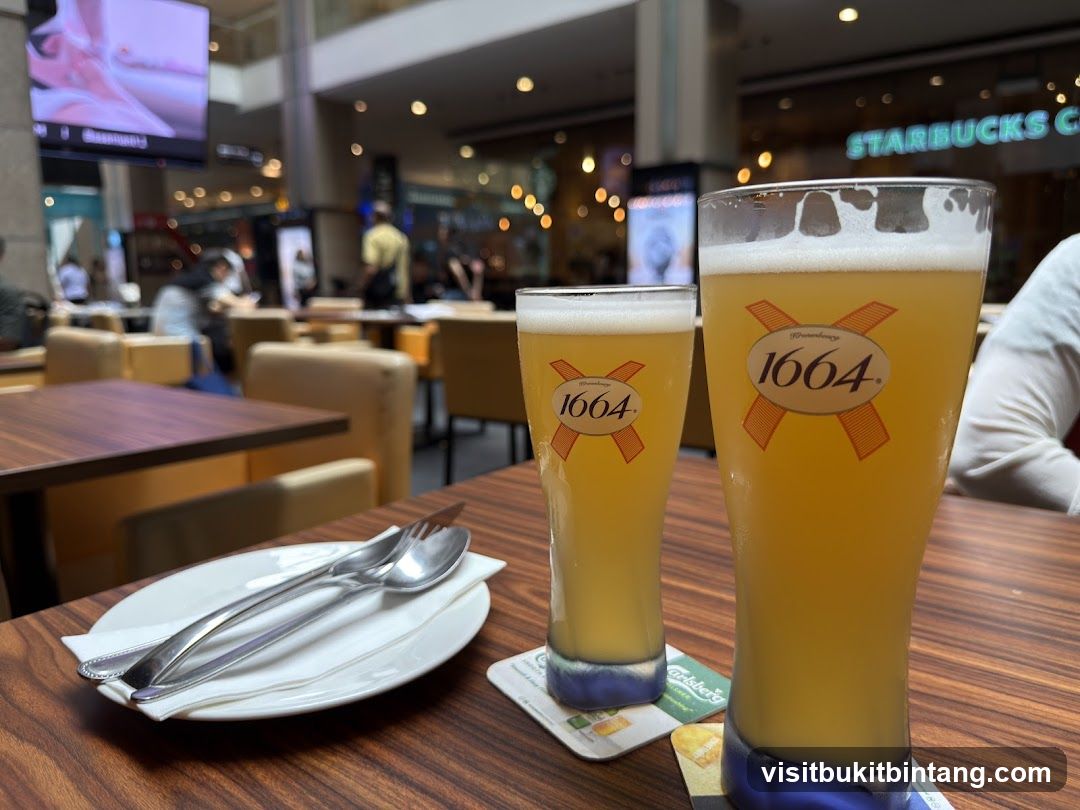 Two glasses of beer on a table