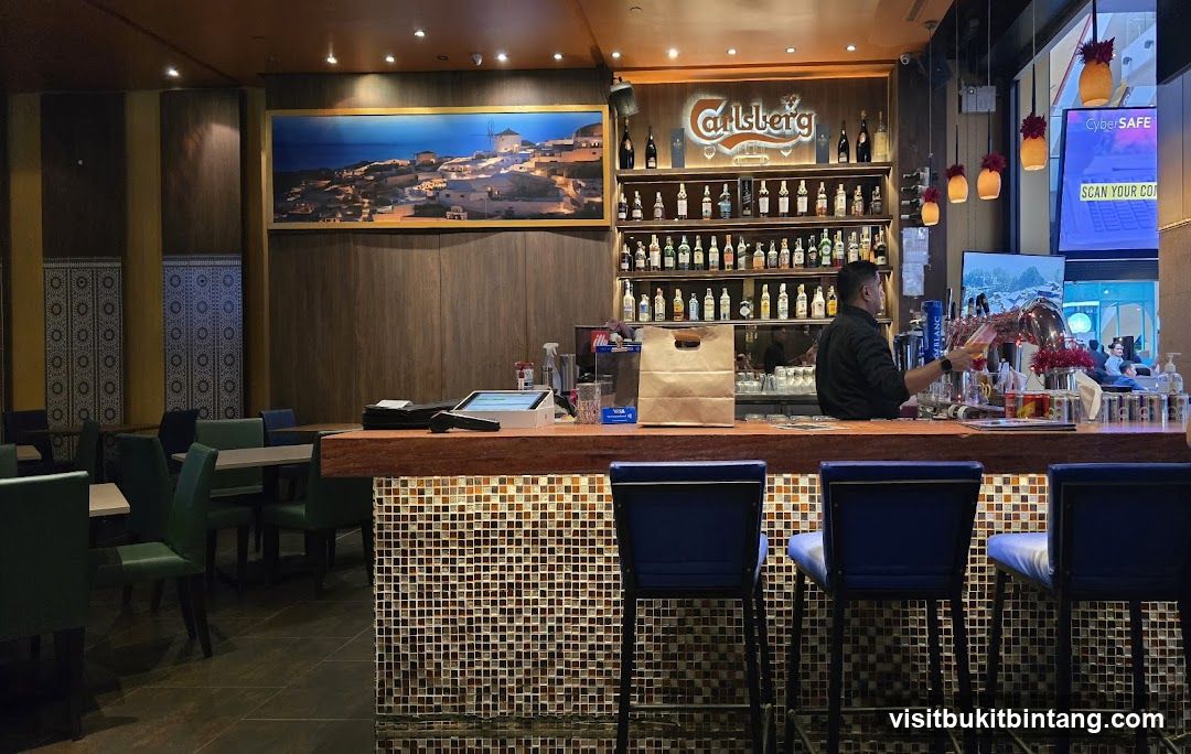 Bar Interior with Artwork and Drinks