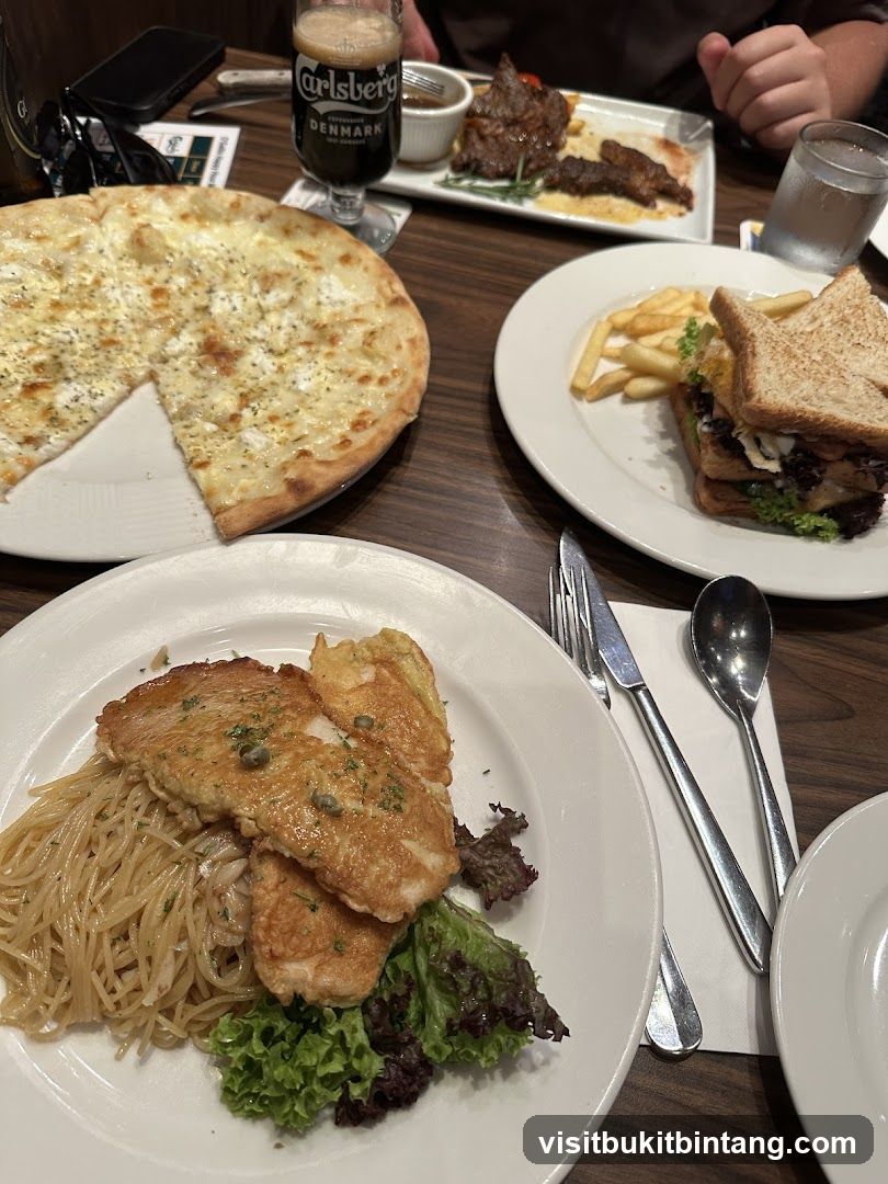 Table with food and drinks
