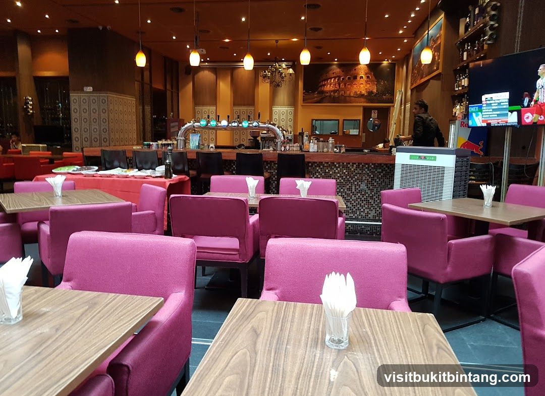 Restaurant Interior with Pink Seating