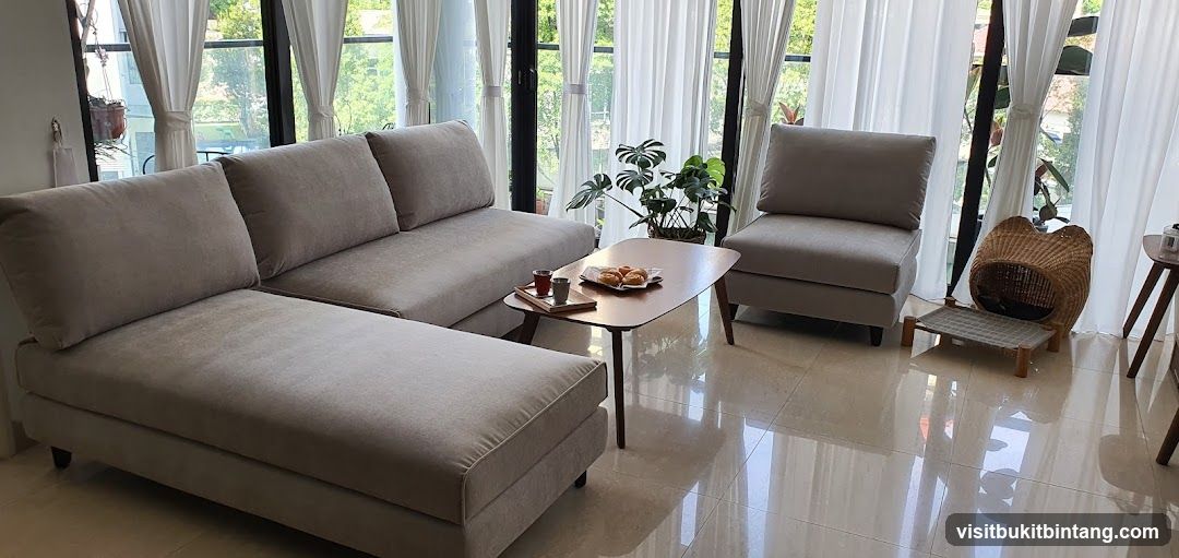 Living Room with Sectional Sofa and Coffee Table