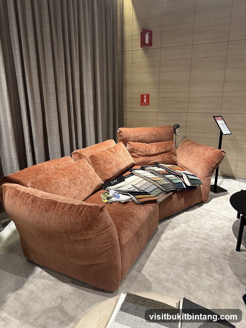 Sofa with Fabric Swatches