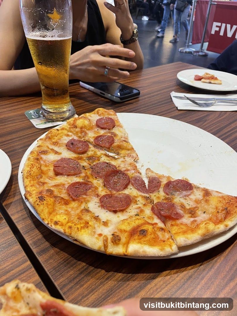 Pepperoni Pizza and Beer