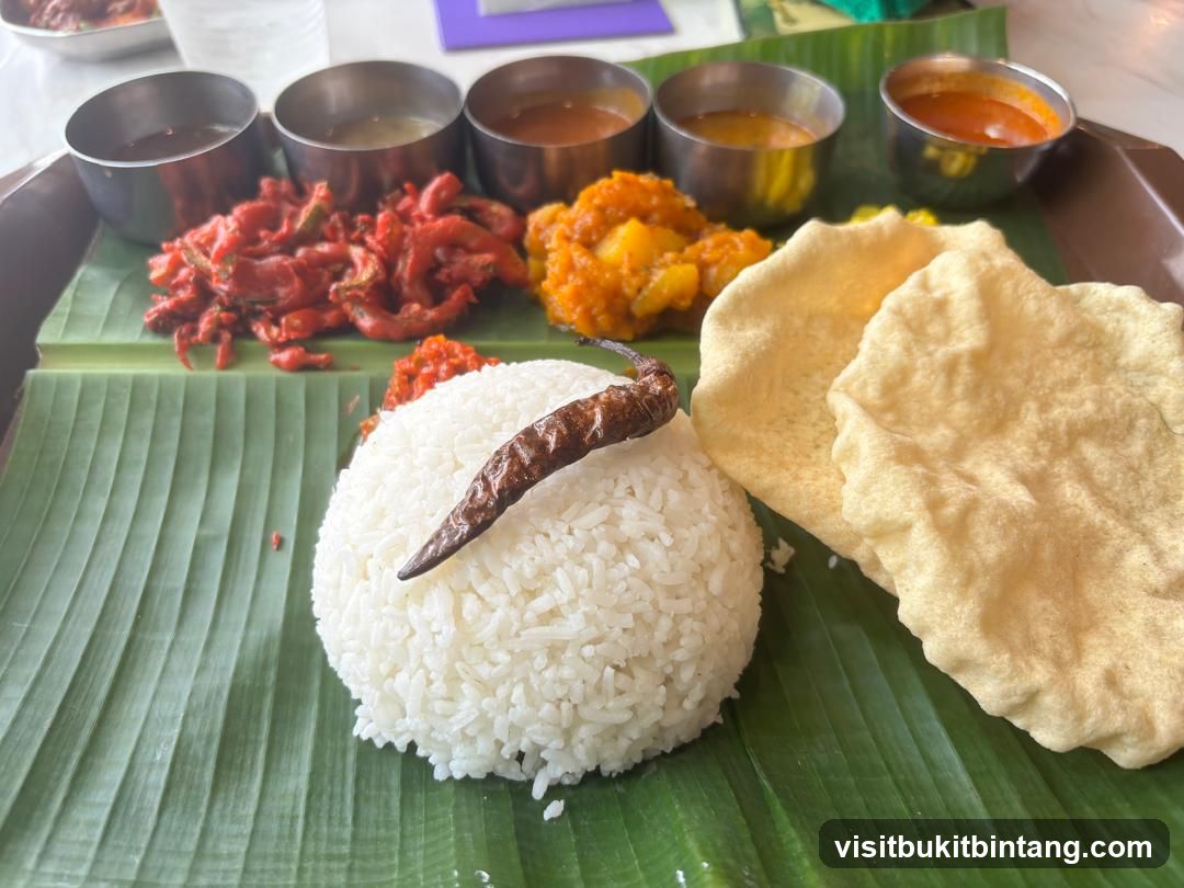 Indian Meal on Banana Leaf