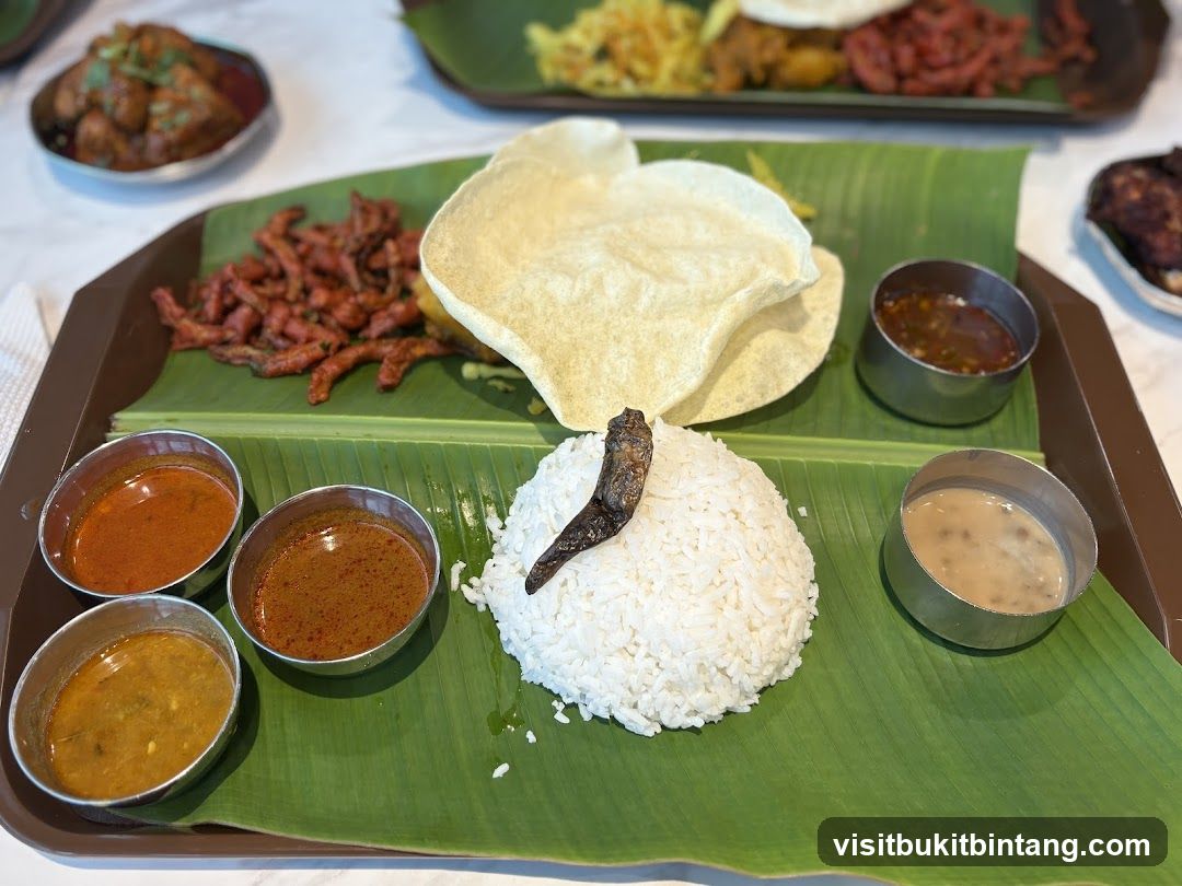 Indian Meal on Banana Leaf