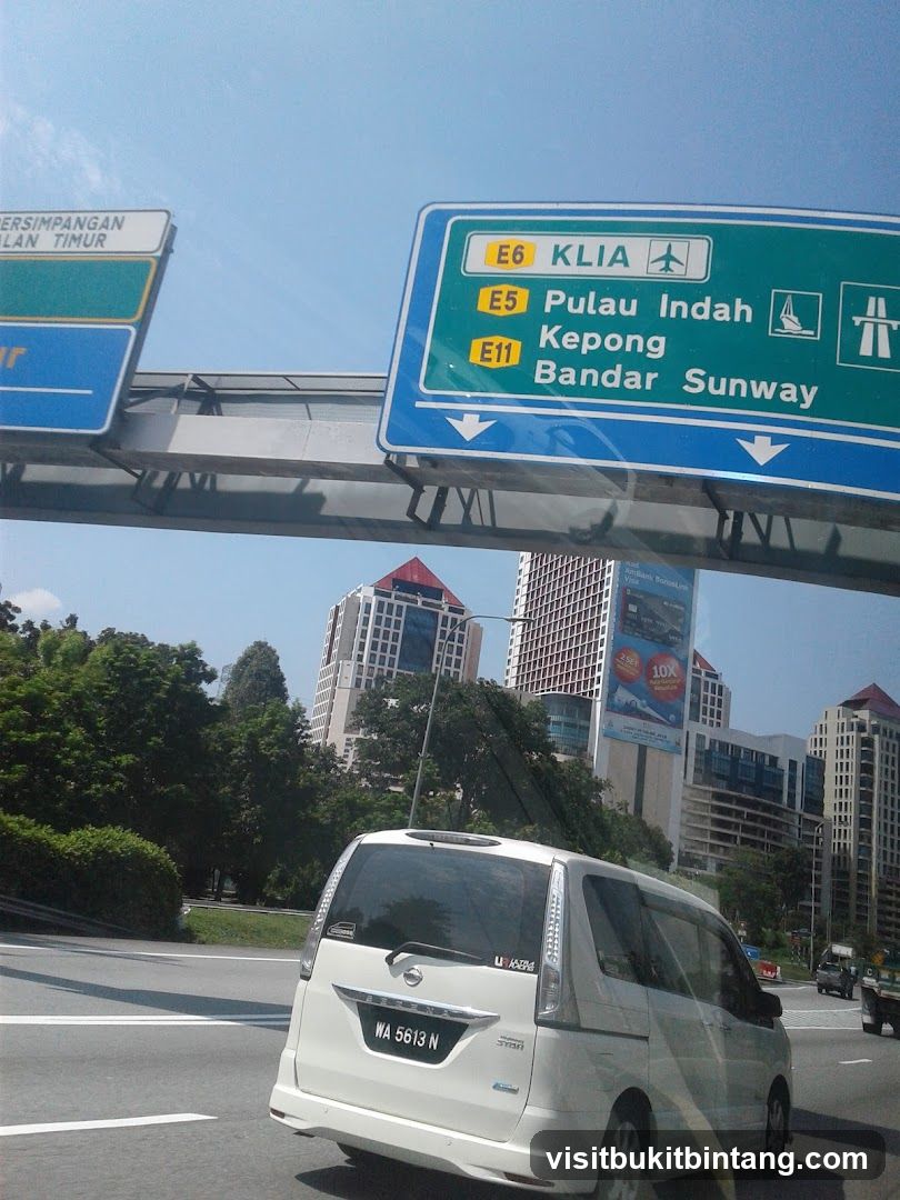 Highway Signage and Cityscape
