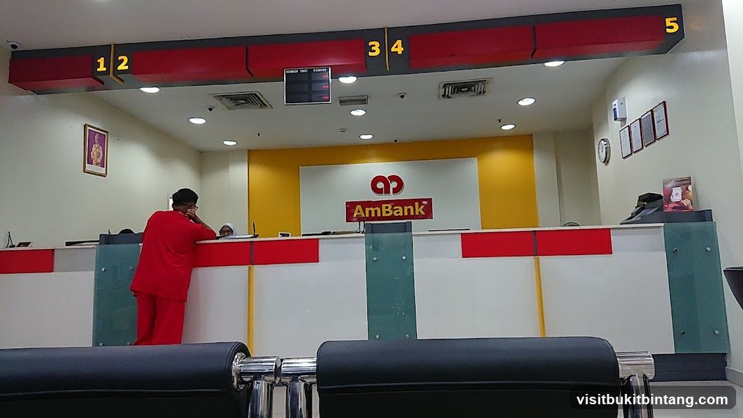 Bank Interior with AmBank Logo