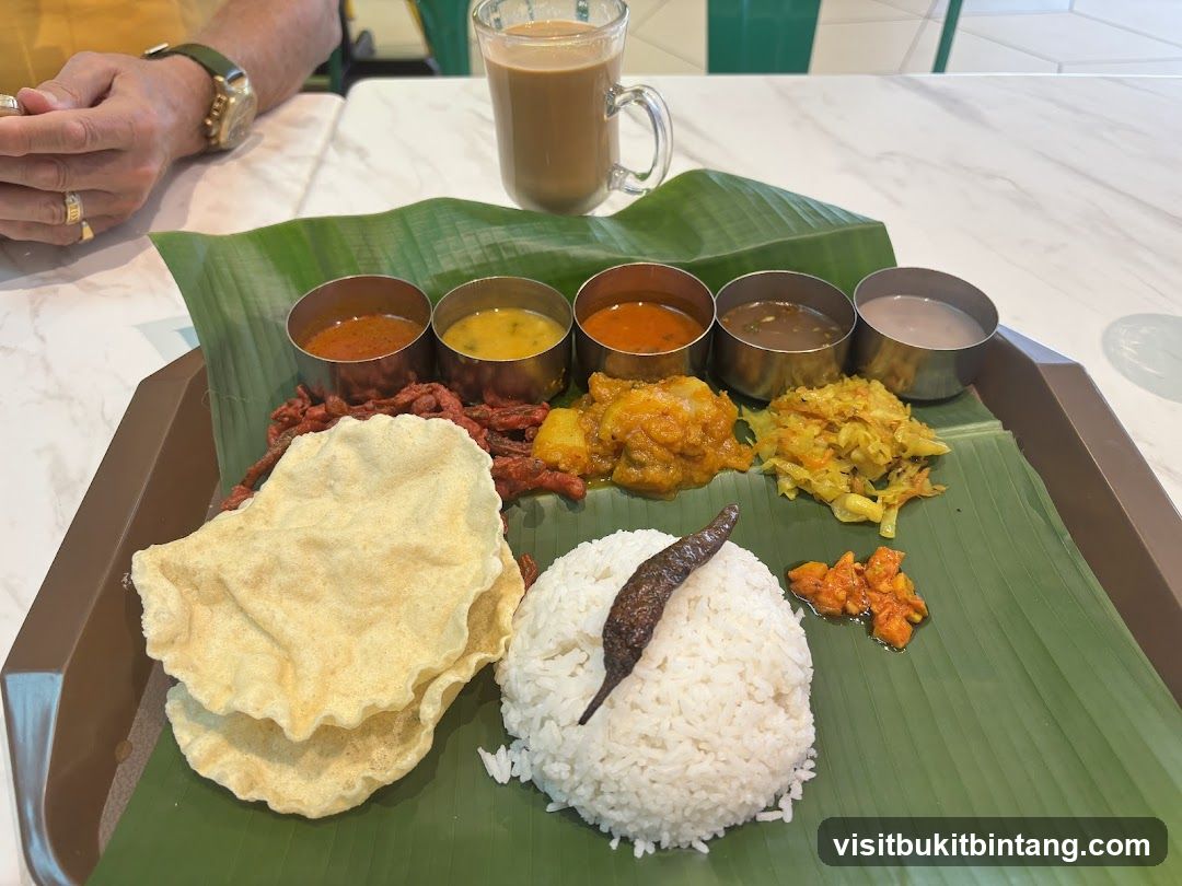 Indian Meal on Banana Leaf