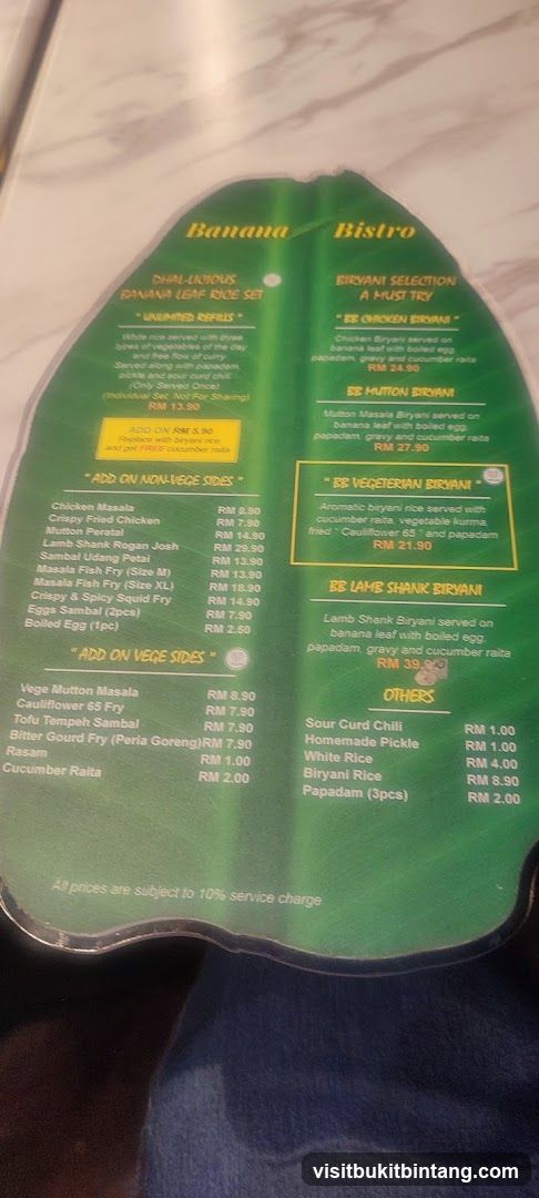 Banana Bistro Menu