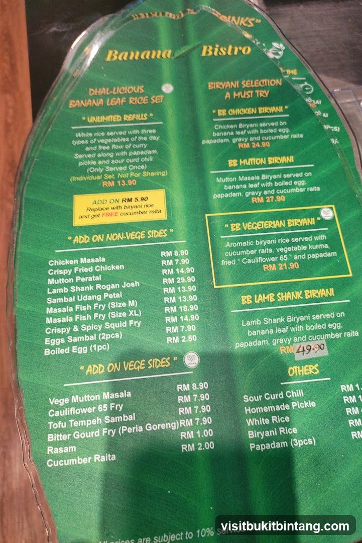 Banana Bistro Menu