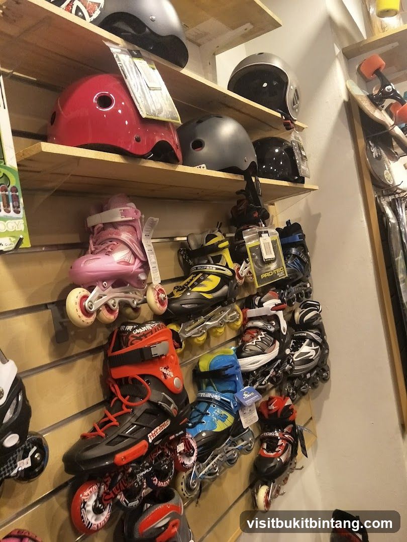 Helmets and Roller Skates Display