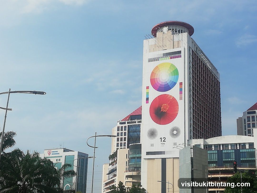 Building with large graphic display