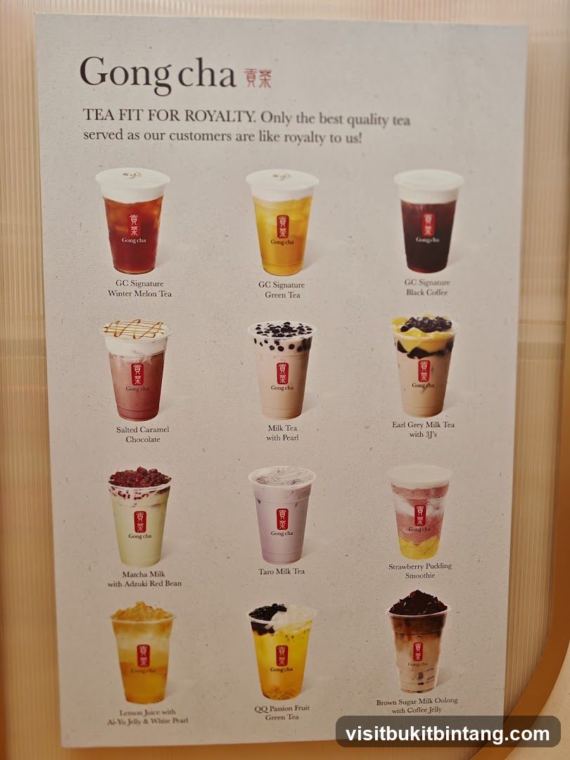Gong cha Menu