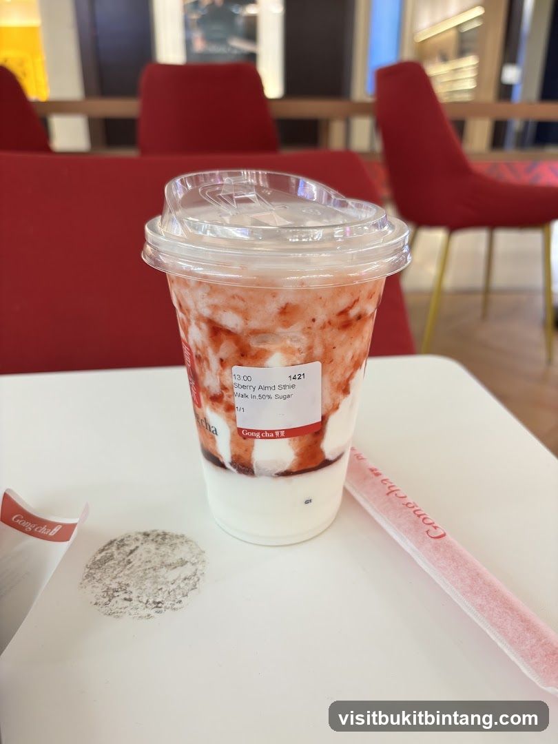 Strawberry Drink with Topping