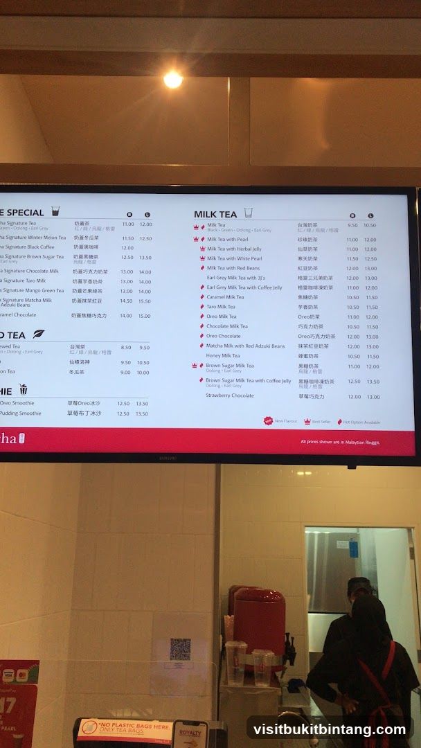 Milk Tea Menu