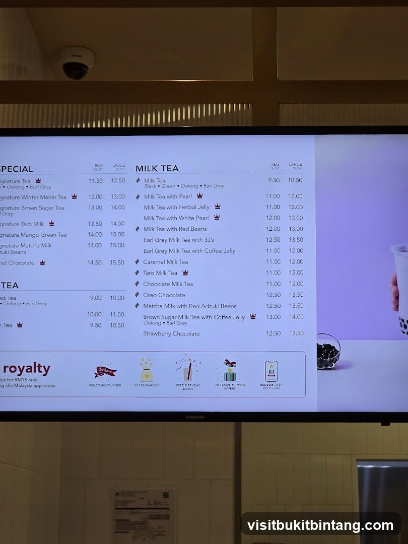 Milk Tea Menu