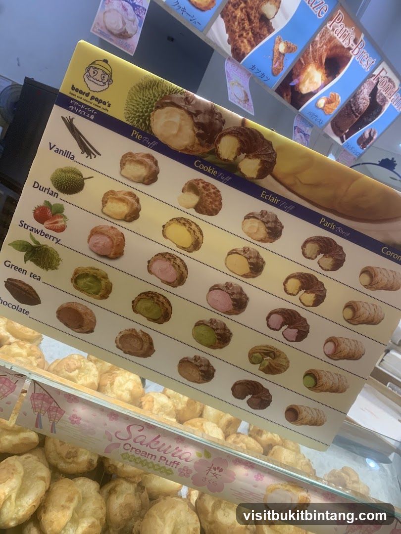 Beard Papa's Cream Puffs Menu