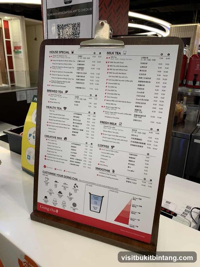 Gong Cha Menu