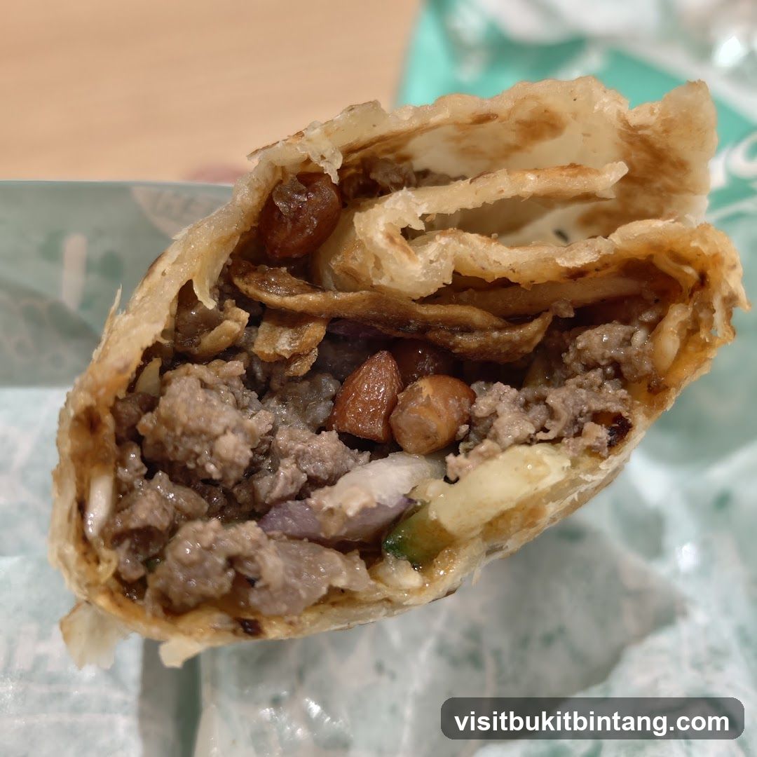 Close-up of a savory wrap
