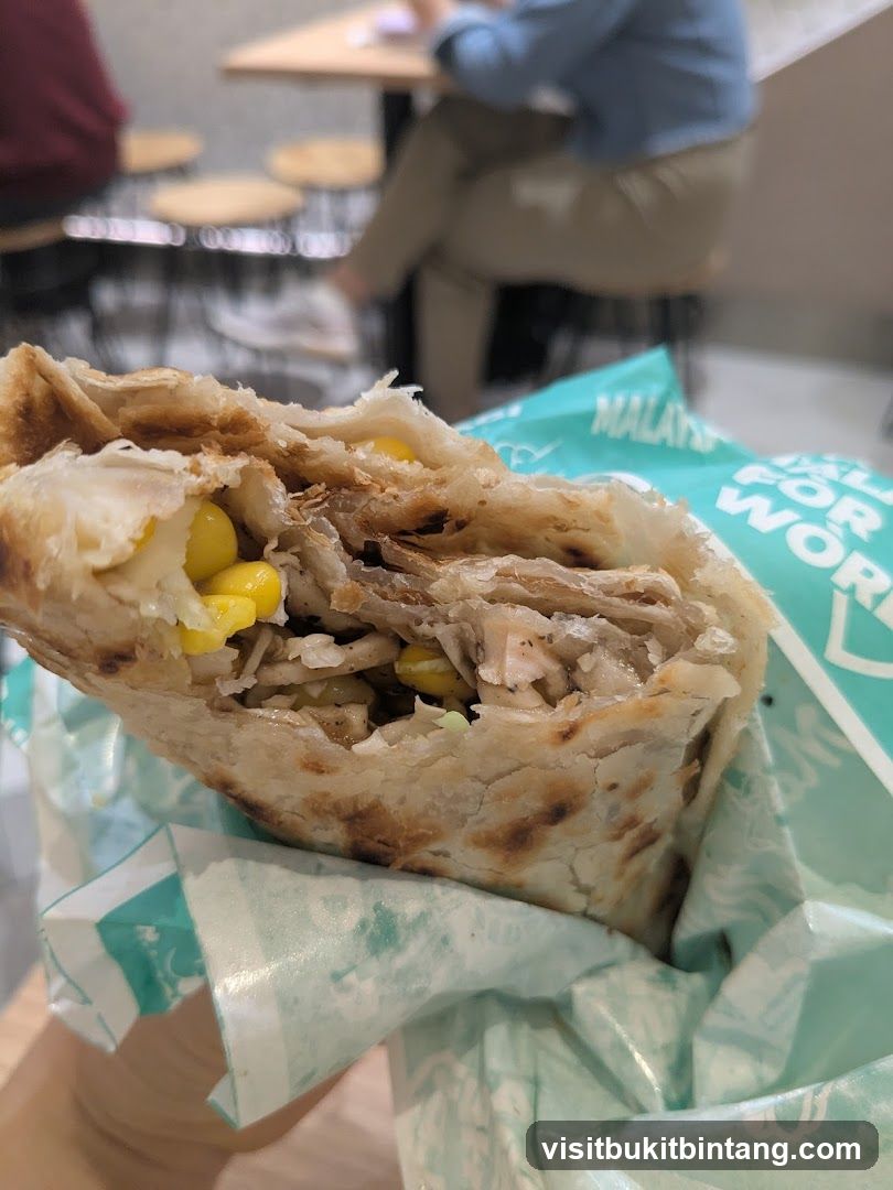 Roti Wrap with Corn and Chicken