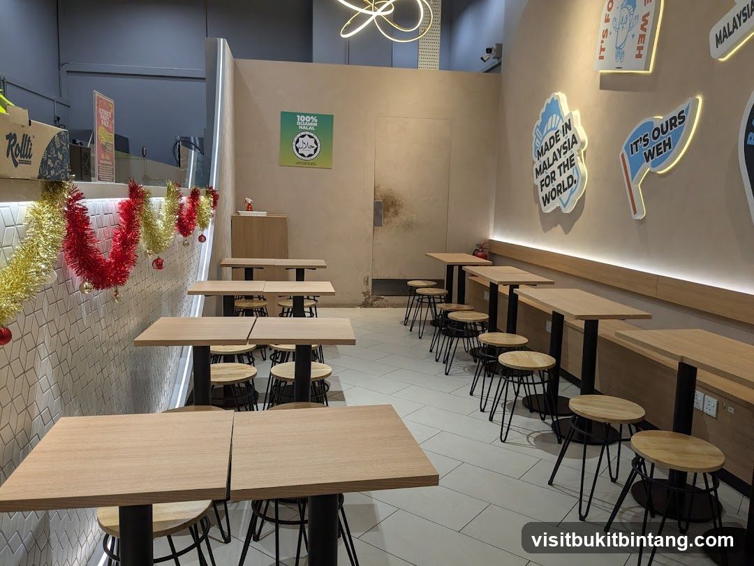 Restaurant Interior with Festive Decorations