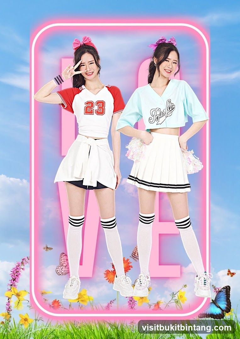 Two women in cheerleading outfits