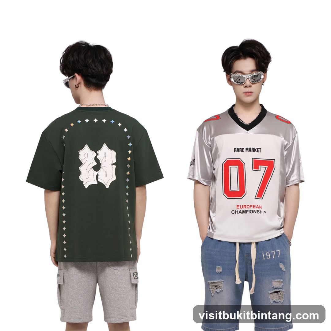 Two models wearing athletic-inspired apparel
