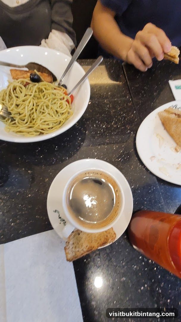 Table with food and coffee