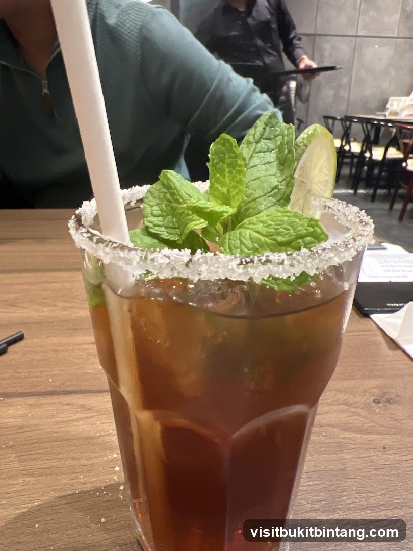 Iced Drink with Mint and Lime