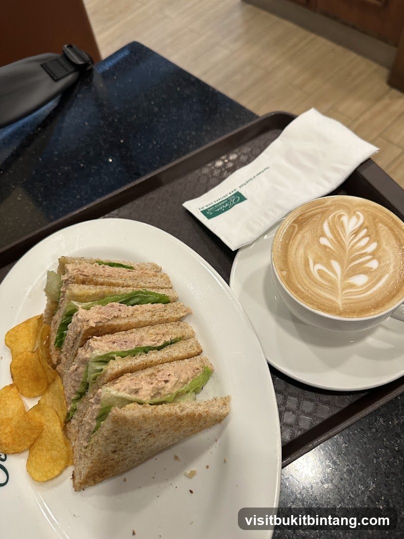 Tuna Sandwich and Latte