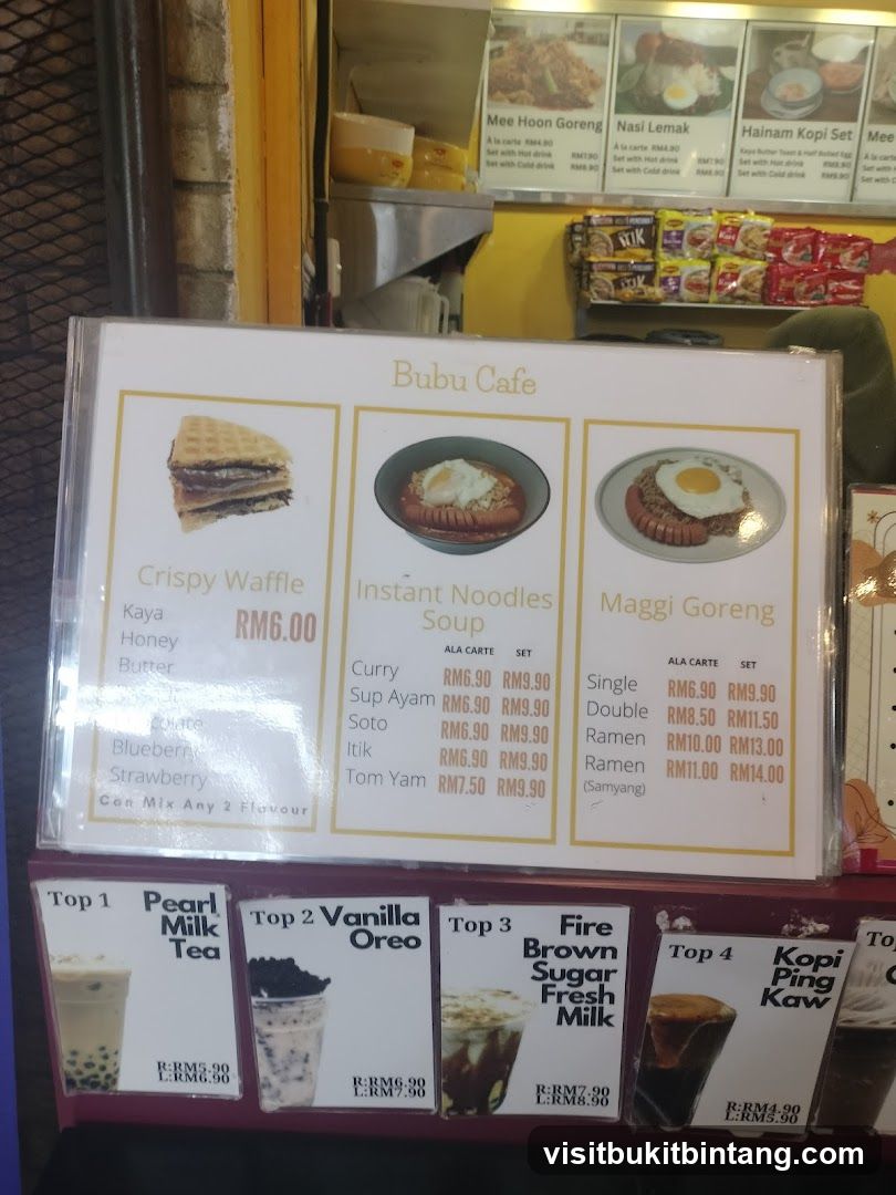 Bubu Cafe Menu