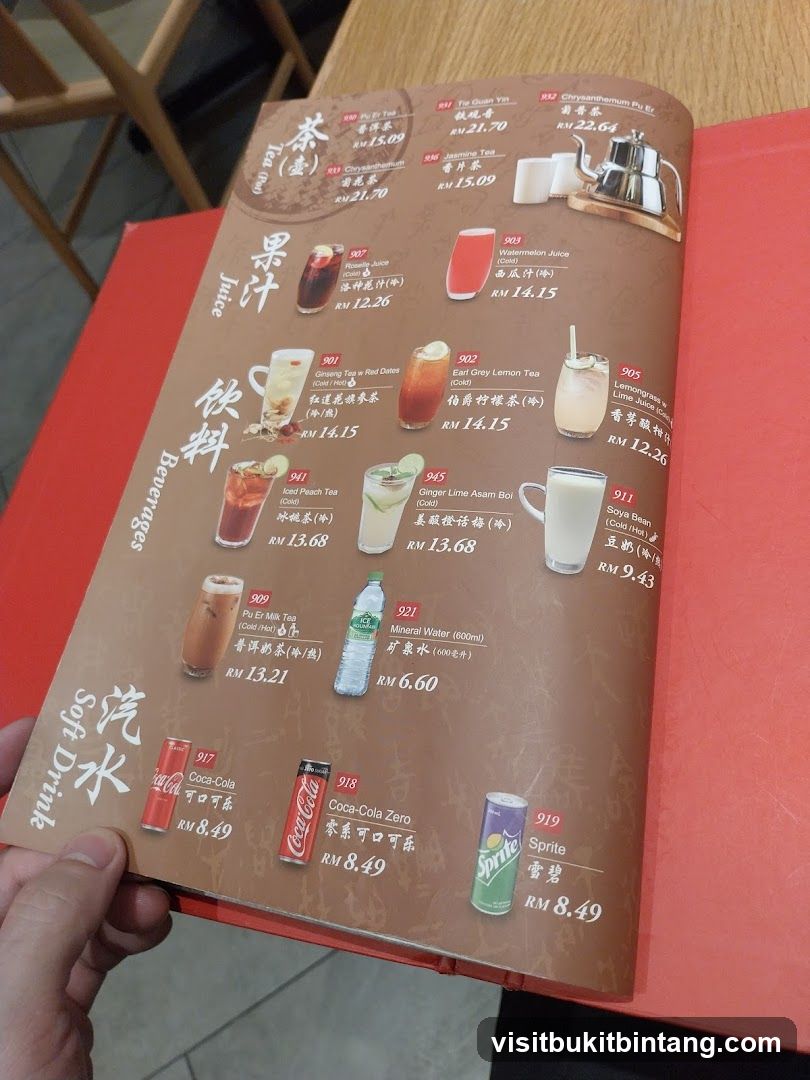 Beverages Menu