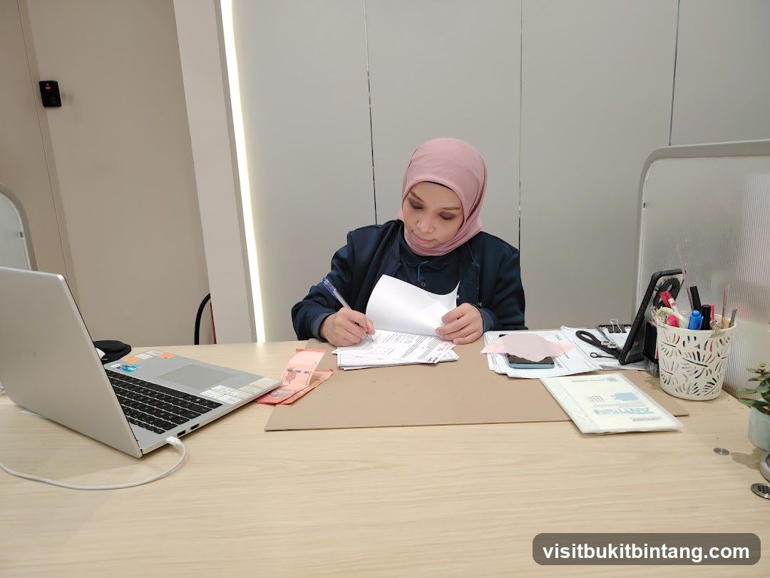 Woman working at a desk