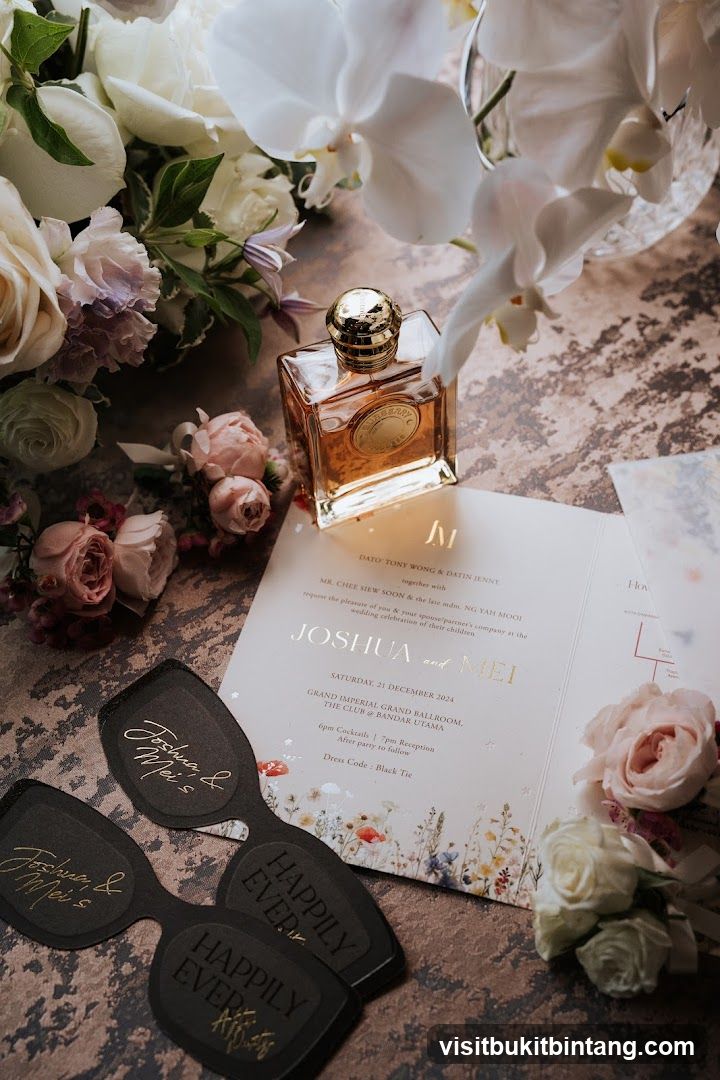 Wedding Invitation Flat Lay