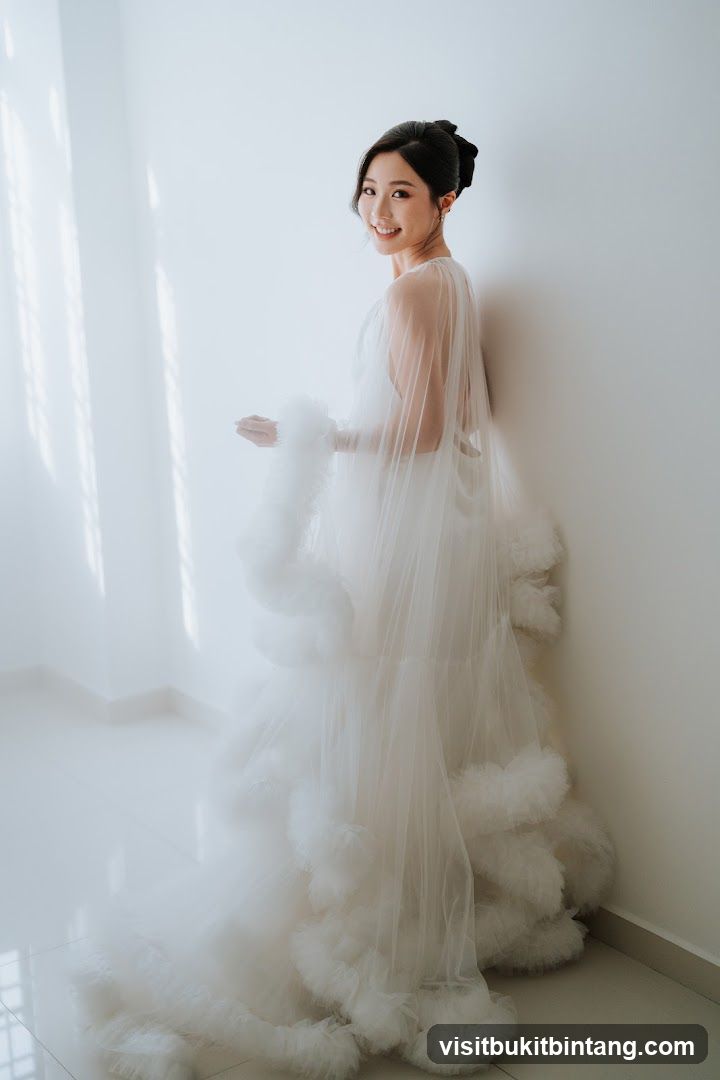 Bride in a white gown
