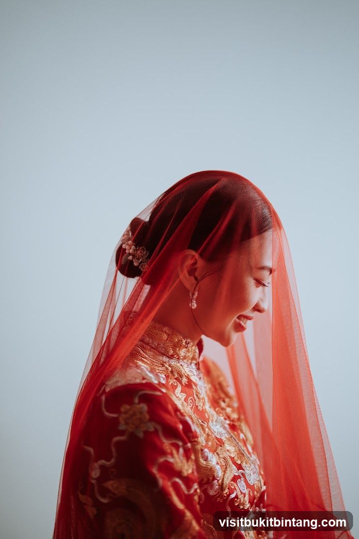 Bride in Traditional Red Wedding Attire