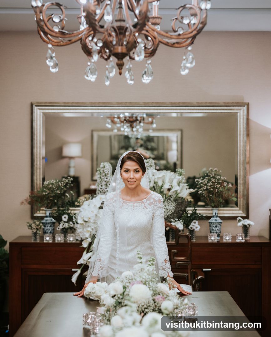 Bride at a decorated table