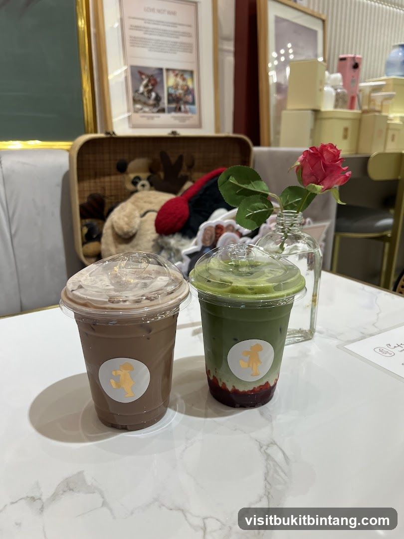 Two drinks on a table