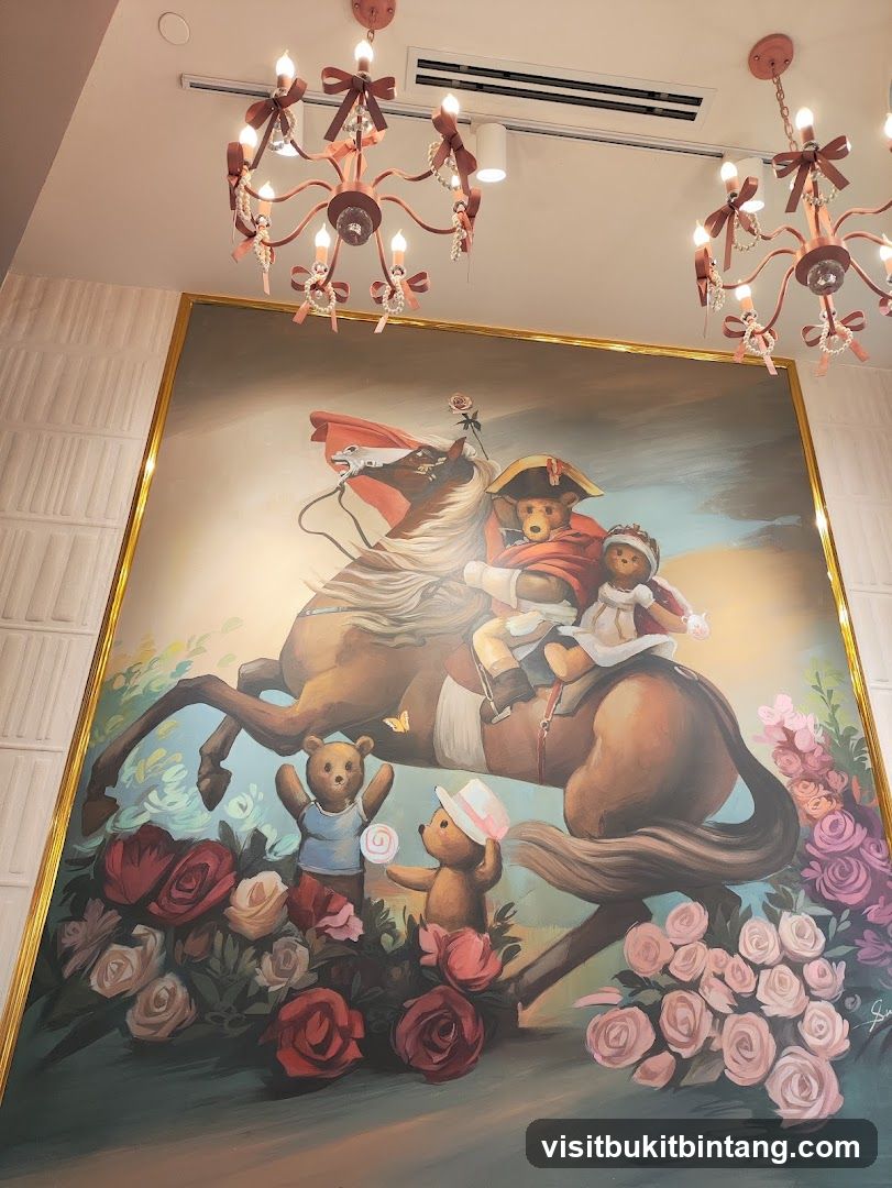 Teddy Bear Painting with Chandelier