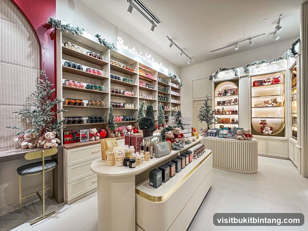 Christmas-themed store interior