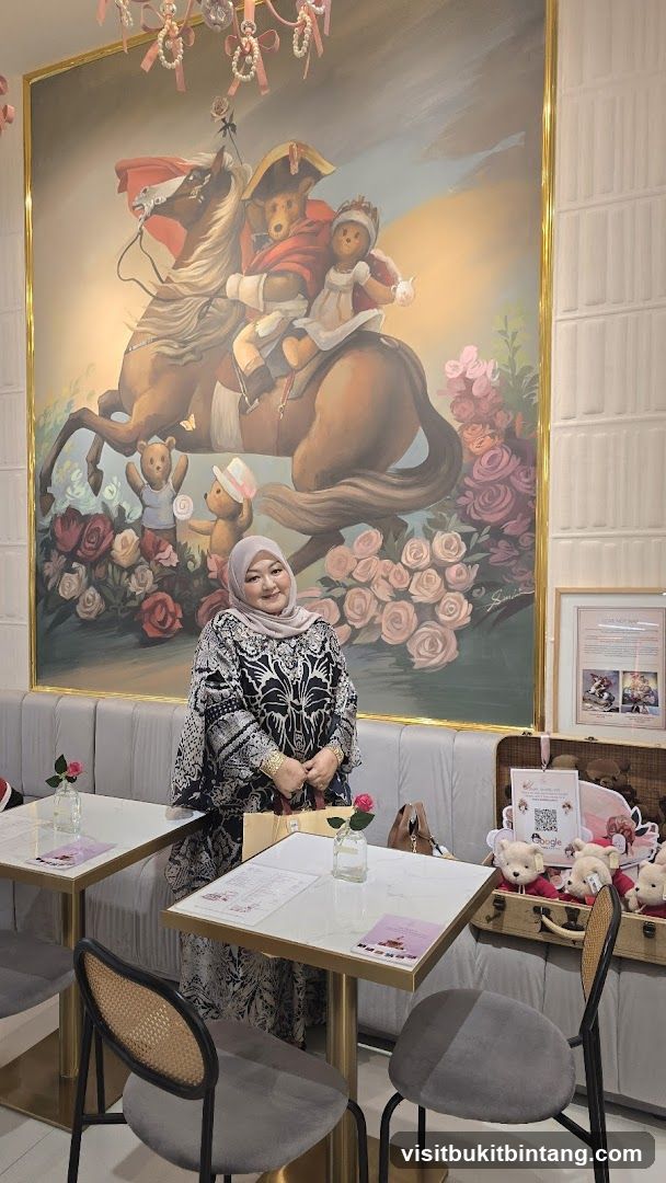 Woman Poses in a Themed Cafe