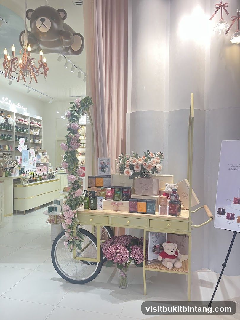 Store Display Cart with Floral Decorations