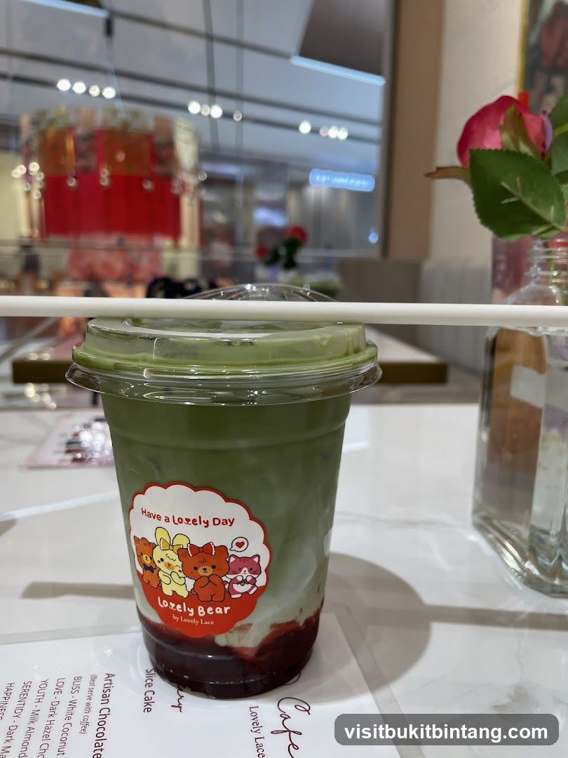 Matcha Drink with Strawberry Syrup