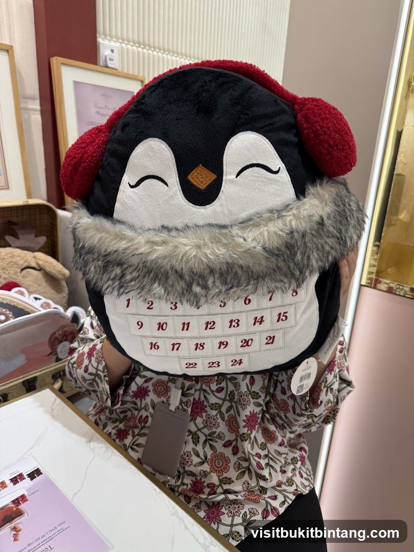 Penguin Advent Calendar Pillow