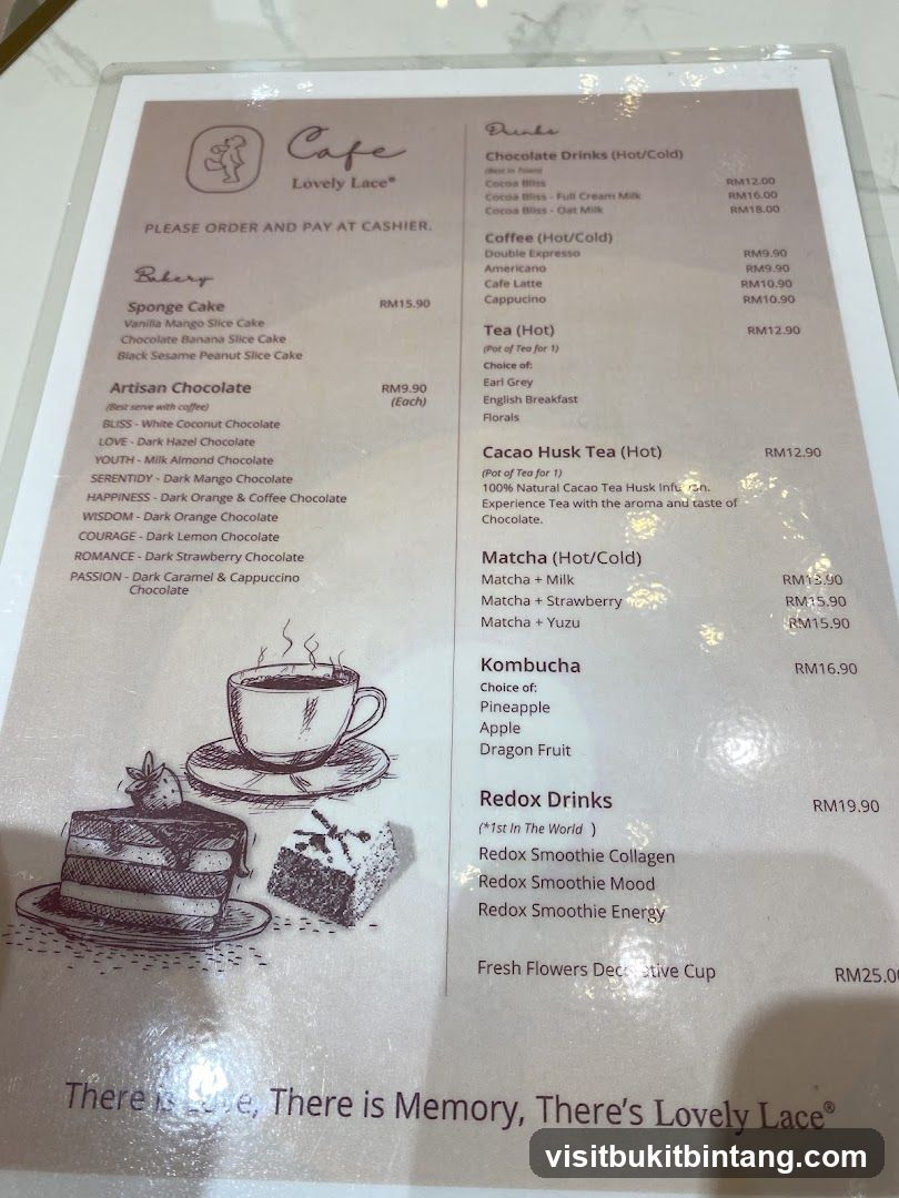 Cafe Lovely Lace Menu